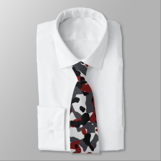 Corbata Patrón de camuflaje en borgoña, pizarra y negro