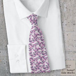 Corbata Patrón de camuflaje en doble gris y rosa