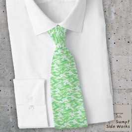 Corbata Patrón de camuflaje en gris claro y verde