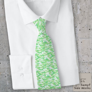 Corbata Patrón de camuflaje en gris claro y verde