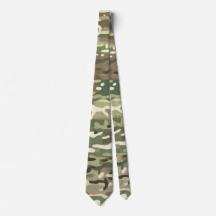Corbata Patrón de Camuflaje Forestal Verde Bosque