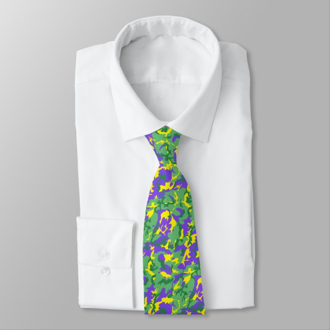 Corbata Patrón de camuflaje Mardi Gras Camo (Atado)