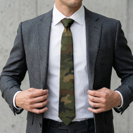 Corbata Patrón de camuflaje militar clásico de bosque