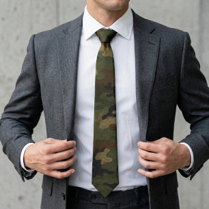 Corbata Patrón de camuflaje militar clásico de bosque