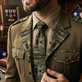 Corbata Patrón de camuflaje militar de bosque