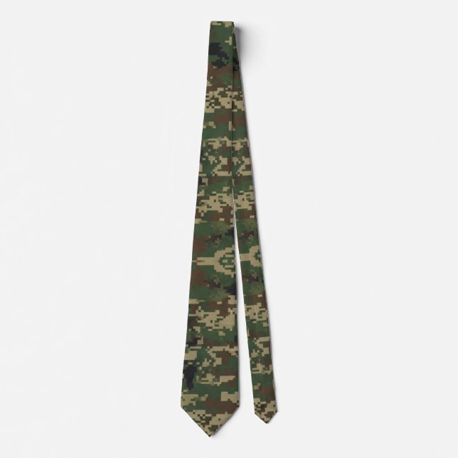 Corbata Patrón de camuflaje militar de píxeles (Anverso)