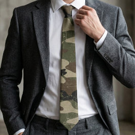 Corbata Patrón de camuflaje militar retro