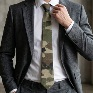 Corbata Patrón de camuflaje militar retro