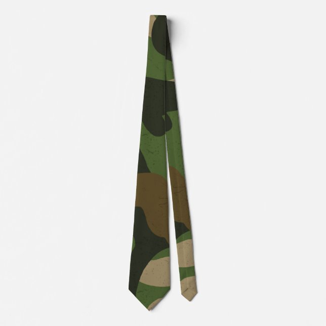 Corbata Patrón de Camuflaje Militar Retro (Anverso)