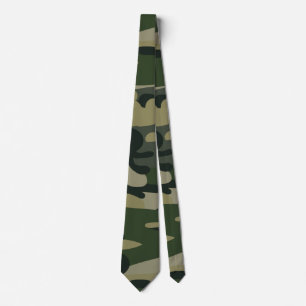 Corbata Patrón de camuflaje militar verde