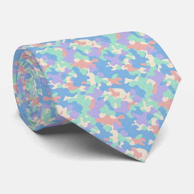 Corbata Patrón de Camuflaje Pastel (Enrollado)