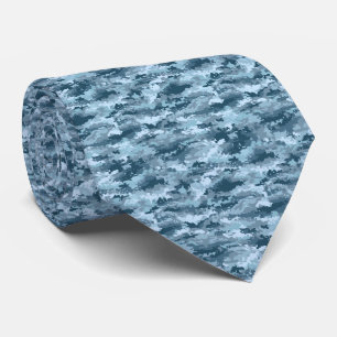 Corbata Patrón de camuflaje pixelado militar azul