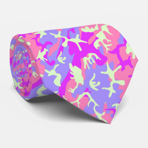 Corbata Patrón de camuflaje rosa lindo