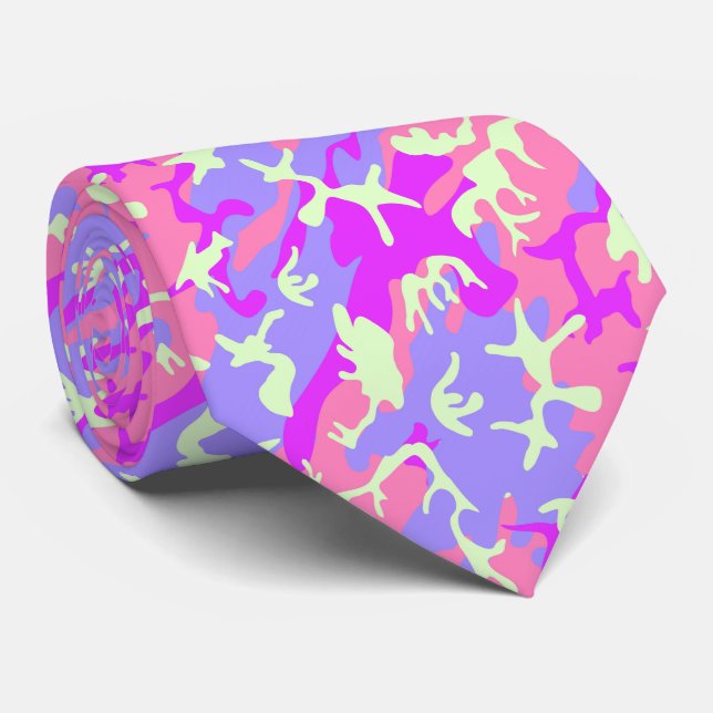 Corbata Patrón de camuflaje rosa lindo (Enrollado)