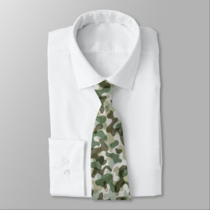 Corbata Patrón de camuflaje verde en tonos terrosos