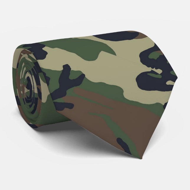 Corbata Patrón de camuflaje verde militar (Enrollado)