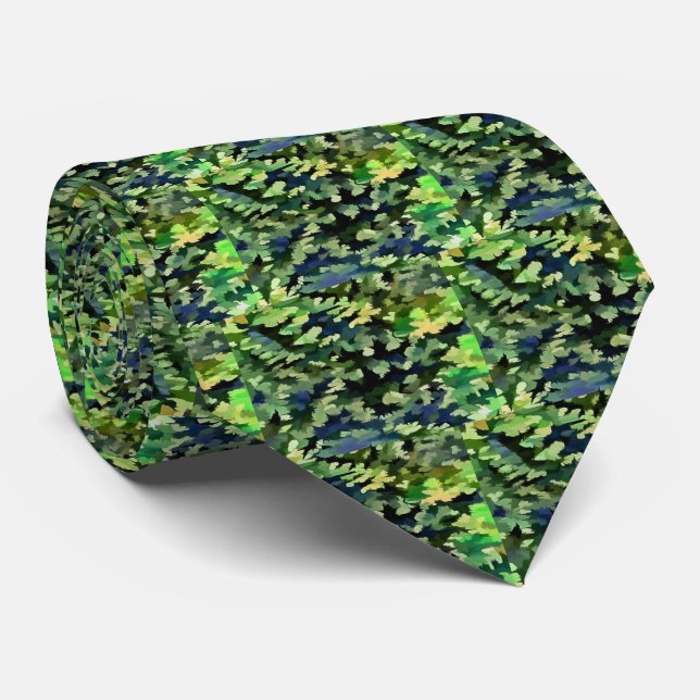Corbata Patrón de camuflaje verde y azul (Enrollado)
