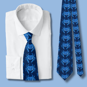 Corbata Patrón de cangrejo azul