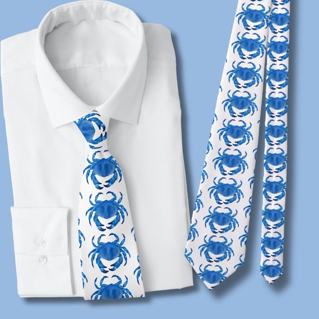 Corbata Patrón de cangrejo azul (Blue crab tie)