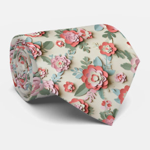Corbata Patrón de capa floral de corte de papel