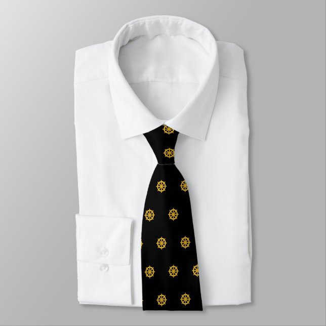 Corbata Patrón de capitán profesional negro (Atado)