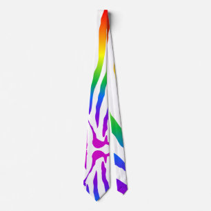 Corbata Patrón de cebra arco iris