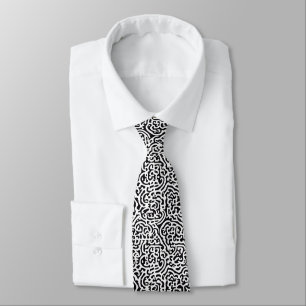 Corbata Patrón de cebra de resumen negro y blanco