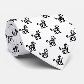 Corbata Patrón de cebra - Negro sobre blanco