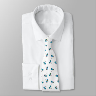 Corbata patrón de cereza azul