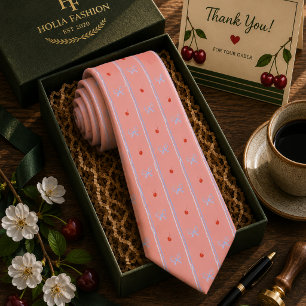 Corbata Patrón de cereza dulce roja Kawaii