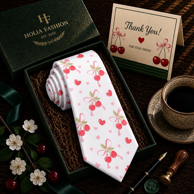 Corbata Patrón de cereza roja dulce (Subido por el creador)