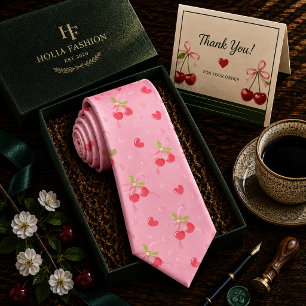 Corbata Patrón de cereza roja dulce