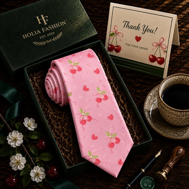 Corbata Patrón de cereza roja dulce (Subido por el creador)