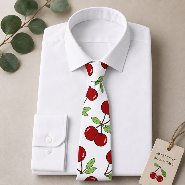 Corbata Patrón de Cereza Roja Dulce (Subido por el creador)