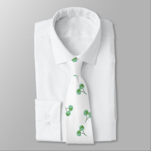 Corbata patrón de cerezas verdes