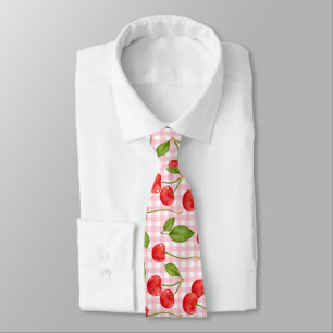 Corbata Patrón de cerezo rojo dulce