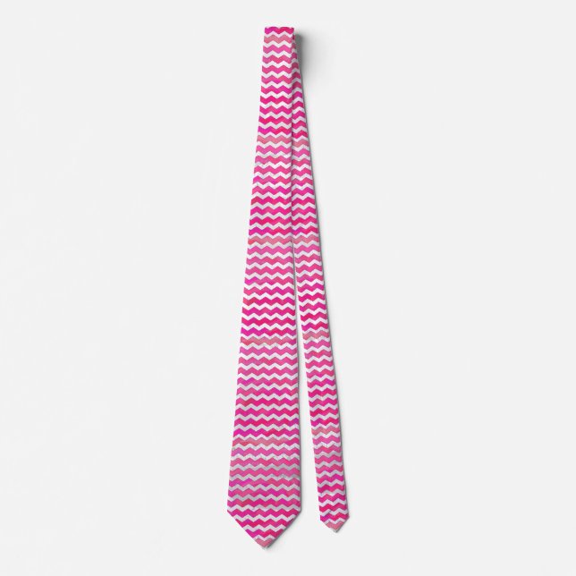 Corbata Patrón de cheurón de pasión rosa (Anverso)