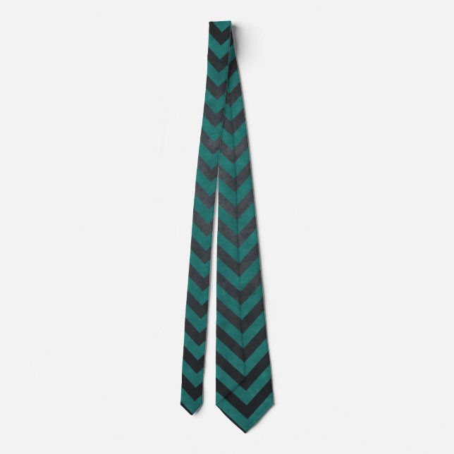 Corbata Patrón de cheurón verde azulado (Reverso)