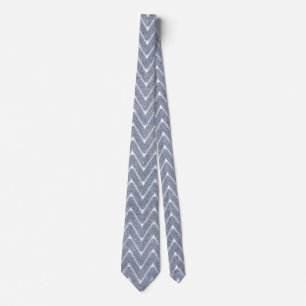 Corbata Patrón de Chevron pequeño azul de Denim polvorient