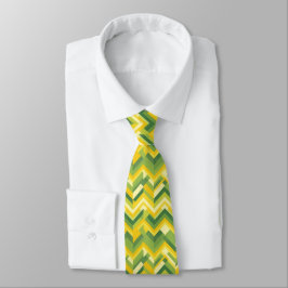 Corbata Patrón de chevron verde y amarillo