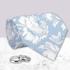 Corbata Patrón de chinoisería azul y blanco