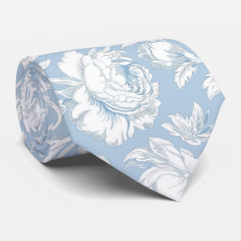 Corbata Patrón de chinoisería azul y blanco