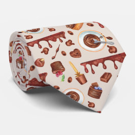 Corbata patrón de chocolate con azulejos frescos dulce