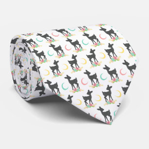 Corbata Patrón de ciervos, venado bebé, boho, flores, luna