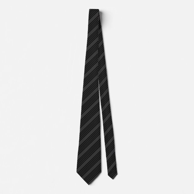 Corbata Patrón de cinco bandas de negro y carbón vegetal (Anverso)