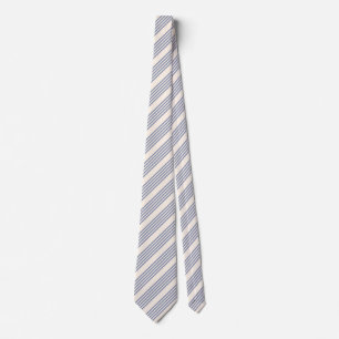 Corbata Patrón de cinco rayas azul-gris y beige