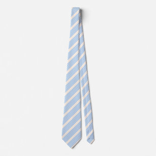 Corbata Patrón de cinco rayas azul y beige