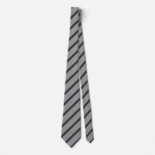 Corbata Patrón de cinco rayas blanco y carbonífero