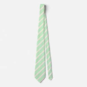 Corbata Patrón de cinco rayas verde y beige