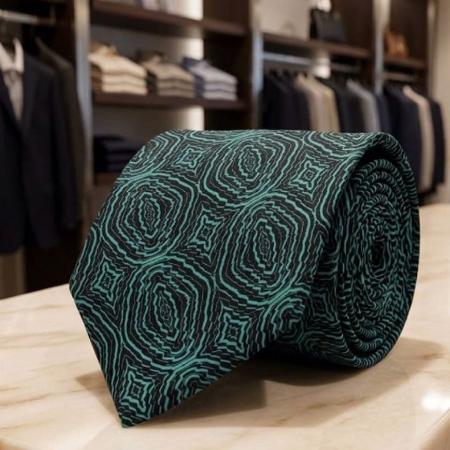 Corbata Patrón de cinta ondulada inclinada con azul verde  (Subido por el creador)